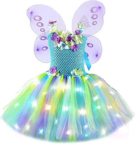 Tutu Dreams Long Train Fairy Princess Dress for Girls 1-8Y with Wings Set Birthday Party in Saudi Arabia