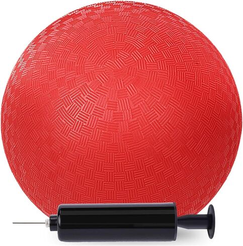 AMOR PRESENT Playground Ball, 8.5inch Inflatable Kickballs with Pump, Red Handball Rubber Dodgeball for Kids Beach Toy Sports Games Yoga Exercises Indoor Outdoor Pool Party in Saudi Arabia