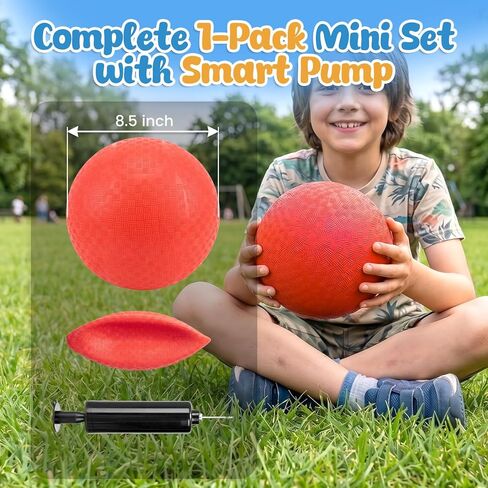 AMOR PRESENT Playground Ball, 8.5inch Inflatable Kickballs with Pump, Red Handball Rubber Dodgeball for Kids Beach Toy Sports Games Yoga Exercises Indoor Outdoor Pool Party in Saudi Arabia