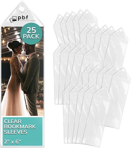 Photo Booth Frames - 50 Premium Vinyl Photo Booth Bookmark Sleeves 2 1/4 X 6 1/4 for Wedding 2x6 inch Photo Booth Sleeve in Saudi Arabia
