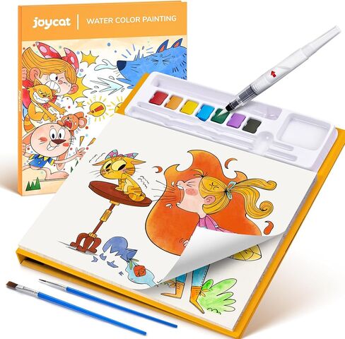 الطلاء Joycat مع كتب تلوين المياه للأطفال الصغار ، مجموعات الرسم بالألوان المائية للأطفال الذين تتراوح أعمارهم بين 3-5 4-8 ، والفنون والحرف رسم أنشطة لعبة عيد ميلاد للبنين (النقل) in Kuwait
