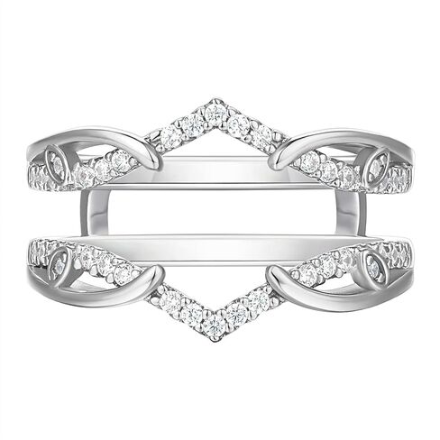 Blongme Ring Enhancers for Engagement Ring Adjustable Stackable Rings Guard 925 Sterling Silver AAAAA Cubic Zirconia Rose Gold Size 5-10 in Saudi Arabia