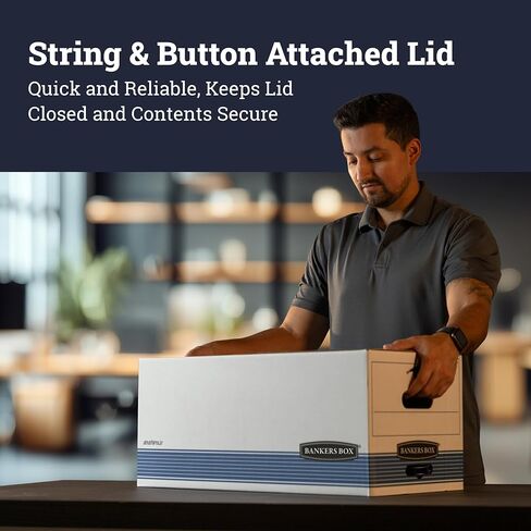 Bankers Box STOR/FILE Medium-Duty Storage Boxes, FastFold, String and Button, Legal, 4 Pack (0070503) in Saudi Arabia