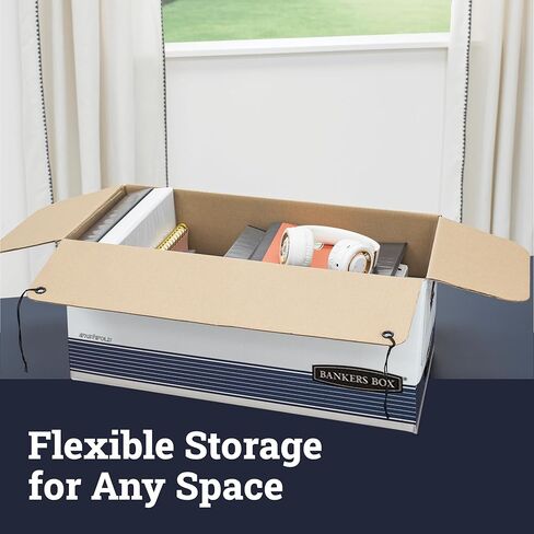 Bankers Box STOR/FILE Medium-Duty Storage Boxes, FastFold, String and Button, Legal, 4 Pack (0070503) in Saudi Arabia