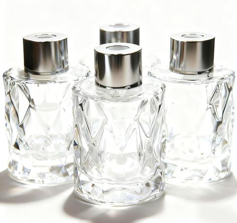 Glass Diffuser Bottles Diffuser Jars with Silver Caps Set of 4 – 5.5 inches High, 250ml 8.45 ounce. Fragrance Accessories Use for Diy Replacement Reed Diffuser Sets. in Saudi Arabia