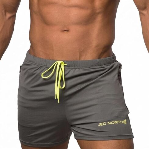 Jed North Men's 4" Inseam Bodybuilding Gym Shorts with Zipper Pockets Powerlifting Gym Shorts in Kuwait