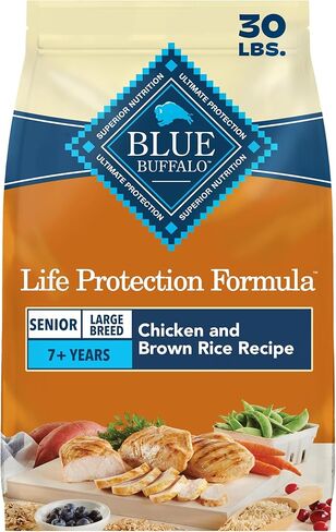 Blue Buffalo Protection Formula Bread Bread include Dry Dog Food ، يعزز صحة المفاصل والمناعة ، المصنوعة من المكونات الطبيعية ، وصفة دجاج وأرز بني ، 34 رطل. شنطة in Saudi Arabia