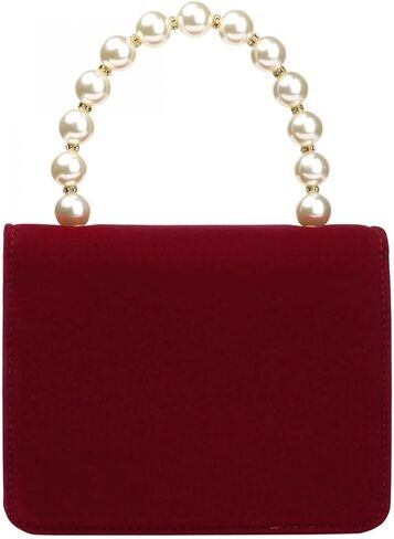YYW Women Velour Clutch Purses, Elegant Pearl Handbag Evening Clutch Bag for Women Wedding Cocktail Party Clutch Wallets in Saudi Arabia