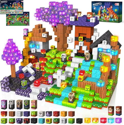 Goody King 150pcs كتل مغناطيسية مع كتل إضاءة ، ألعاب الساجنت التعليمية للذمر للأطفال الذين تتراوح أعمارهم بين 3 سنوات ، مكعبات Montessori Magnetic ، لبنات بناء إبداعية للبنات الفتيات in Kuwait