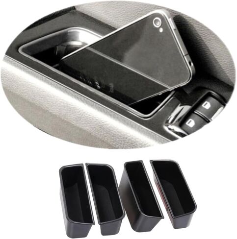 Vesul 4pcs صندوق تخزين جانبي للباب متوافق مع Kia Sorento 2016 2017 2018 2019 2020 مسند الذراع حاوية الهاتف منظم الباب مقبض الجيب ABS صينية إدراج قفاز البليت in Kuwait