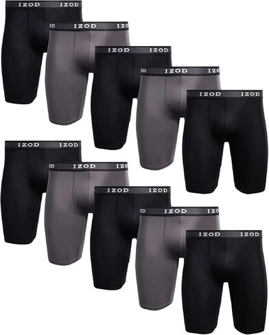 IZOD Men's Underwear – Long Leg Performance Boxer Briefs (10 Pack) in Saudi Arabia
