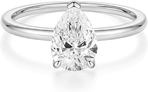 EAMTI 2CT 925 Sterling Silver Engagement Rings Pear Cut Cubic Zirconia CZ Wedding Promise Rings for Her Stunning Teardrop Wedding Bands for Women Size 3-11 in Saudi Arabia