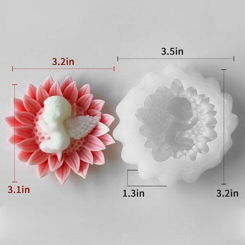 Baby Shower Silicone Soap Molds, Baby in Rose Shape Candle Molds for Candle Making, Cute 3D Fondant Chocolate Cake Decor Molds, DIY Heart Floral Resin Wax Plaster Polymer Clay Art Craft in Saudi Arabia