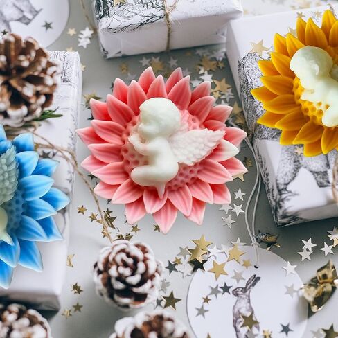 Baby Shower Silicone Soap Molds, Baby in Rose Shape Candle Molds for Candle Making, Cute 3D Fondant Chocolate Cake Decor Molds, DIY Heart Floral Resin Wax Plaster Polymer Clay Art Craft in Saudi Arabia