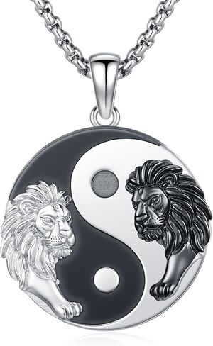 XIXLES Yin Yang Matching Necklace Set 925 Sterling Silver Moon And Sun Couples Necklaces, Yin Yang Friendship Matching Pendant, Yin Yang BFF Couple Jewelry Birthday Gifts for Best Friend Couples Family in Kuwait