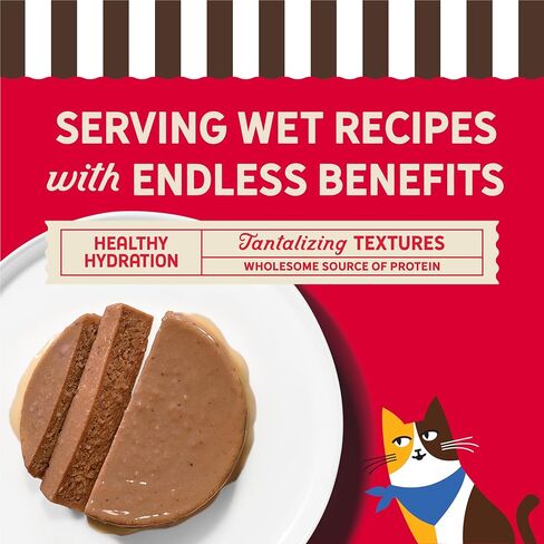 Merrick Purrfect Bistro Grain Free Premium Soft Pate Pate Cat Cat Food ، وصفة من البروتين عالية البروتين - (حزمة 24) 3 أوقية. علب in Kuwait