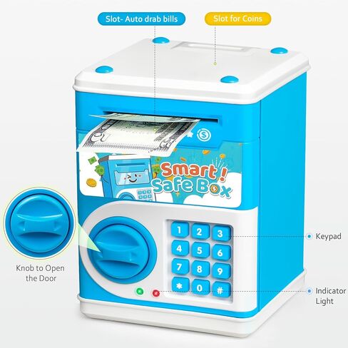 ATM Piggy Bank for Boys Girls ، VcertCpl Mini Atm Coin Bank Joint Bank مع رمز كلمة المرور ، و Kids Safe Money Jar مقابل أموال حقيقية مع فتحة فاتورة للاستيلاء على السيارات ، و Great Gift Toy Bank for Kids (Pink) in Saudi Arabia