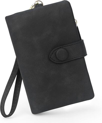 SNCCJ RFID Blocking Wallets for Women, Large Capacity Soft Leather Womens Small Wallet with Wrist Strap (Brown) in Saudi Arabia