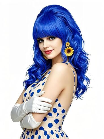 Rugelyss Long Wavy Blonde Wig with Bang Big Bouffant Beehive Wigs for Women fits 80s Costume or Halloween Party in Saudi Arabia