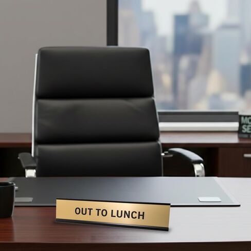 لافتة مكتبية تحمل اسم Out to Lunch مقاس 2 × 10 بوصة in Kuwait