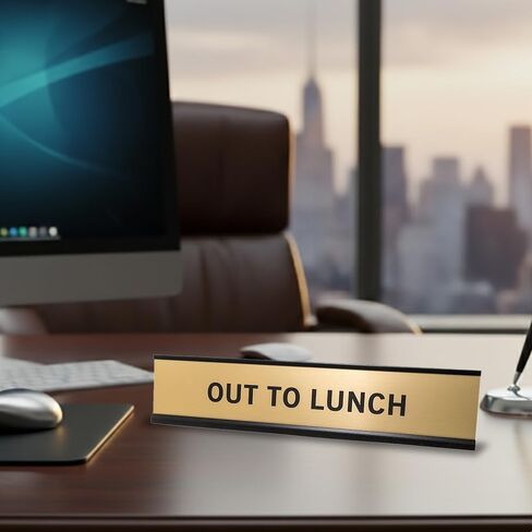 لافتة مكتبية تحمل اسم Out to Lunch مقاس 2 × 10 بوصة in Kuwait