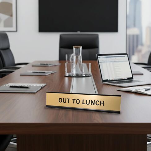 لافتة مكتبية تحمل اسم Out to Lunch مقاس 2 × 10 بوصة in Kuwait