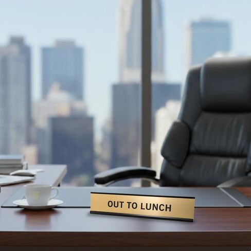 لافتة مكتبية تحمل اسم Out to Lunch مقاس 2 × 10 بوصة in Kuwait