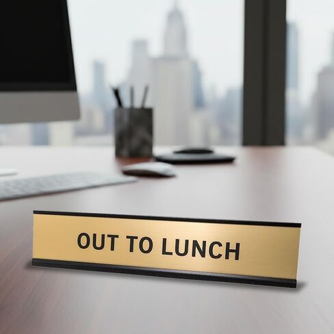 لافتة مكتبية تحمل اسم Out to Lunch مقاس 2 × 10 بوصة in Kuwait