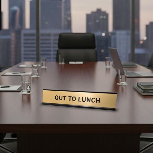 لافتة مكتبية تحمل اسم Out to Lunch مقاس 2 × 10 بوصة in Kuwait