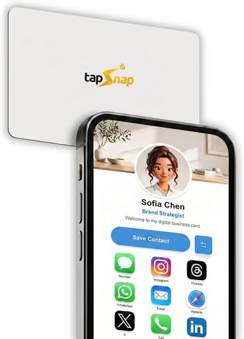 Digital Business Card - No Subscription - Tap to Share - Smart NFC/QR - Custom Business Card - iPhone & Android (Black) in Saudi Arabia