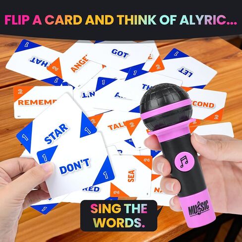 Mic misheard Music Trivia Card Game, Karaoke Party Game for 2-10 Players, Music Card Games with 250 Lyrics (125 Cards) for Family and Adult Christmas & Birthday Gifts in Saudi Arabia