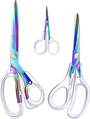 9 Inch All Purpose Scissors for Adults - All-Purpose Fabric Scissors, Clear Handle, 2Cr13 Stainless Steel Sharp Blade - Ideal for Fabric Crafts, Tailor's Shears, Crafting & Office & kitchen/Color ﻿ in Saudi Arabia