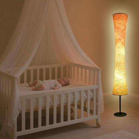 مصباح أرضي ذكي من AKT LIGHTING، مصباح LED متغير اللون RGB، مصباح أرضي حديث للتحكم في التطبيق مع وضع DIY ومزامنة الموسيقى، مصباح قائم مع غطاء من القماش الأبيض لغرفة المعيشة وغرفة النوم وغرفة اللعب in Kuwait