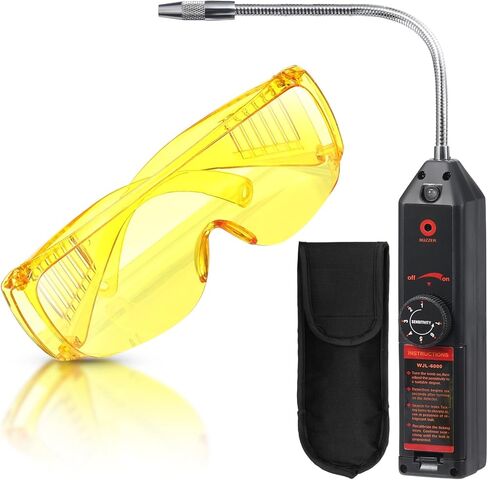 مجموعة كاشف تسرب التيار المتردد، WJL-6000UV، كاشف تسرب المبردات، أداة اختبار مكيف الهواء التلقائي، عدة اختبار تسرب غاز الهالوجين، نظارات واقية من الأشعة فوق البنفسجية AC شم R22 R410A R134A 1234YF in Kuwait