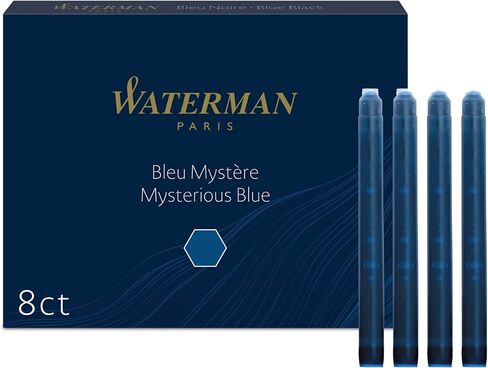 خراطيش حبر لقلم حبر Waterman، طويلة، زرقاء غامضة، عدد 8 in Kuwait
