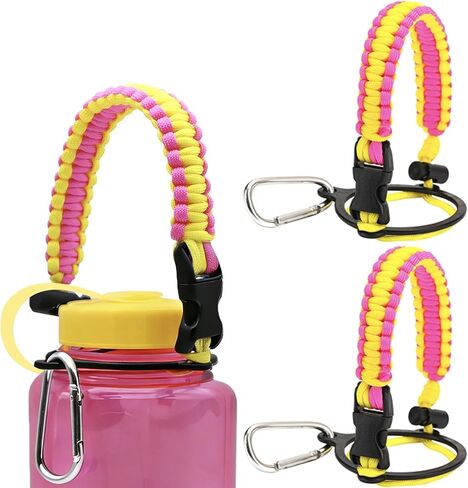 2 Packs Cap Strap for 32oz Wide Mouth Nalgene Bottles - Durable Paracord Strap with Aluminum Alloy Safety Buckle - Handle Compatible with Nalgene in Saudi Arabia