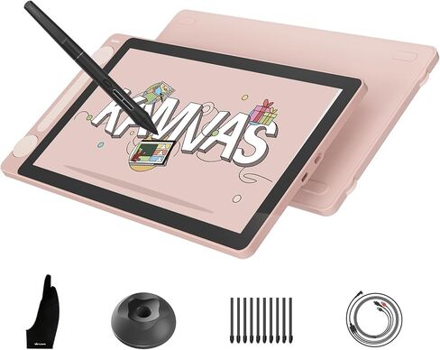 HUION KAMVAS Pro 16 Graphics Drawing Tablet with Screen Full-Laminated Graphics Monitor with Battery-Free Stylus Tilt Pen 8192 Pressure 6 Hot Keys Touch Bar - 15.6inch Graphic Tablet for PC/MAC/Linux in Saudi Arabia