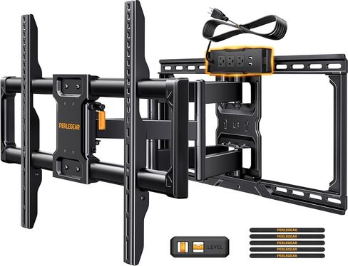 Perlegear UL-Listed Full Motion TV Wall Mount for 42–90 Inch TVs up to 150 lbs, Pre-Assembled TV Mount with Tool-Free Tilt, Swivel, Extension, Max VESA 600 x 400mm, 12″/16″/18″/24″ Wood Studs, PGLF16 in Saudi Arabia