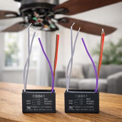 Podoy Ceiling Fan Capacitor CBB61 for Compatible with New TECH Harbor Breeze 4.5uf 6uf 6uf 5 Wire (2 Pack) in Saudi Arabia