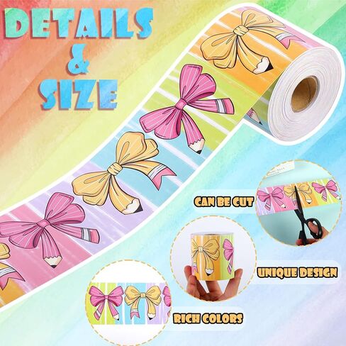 65.6Ft Back to School Bulletin Board Border, 2 Rolls Rainbow Pencil Crayon Trim Border Non-Stick Colorful Border Roll for Classroom Chalkboard Bulletin Board Wall Window Door Decor in Saudi Arabia