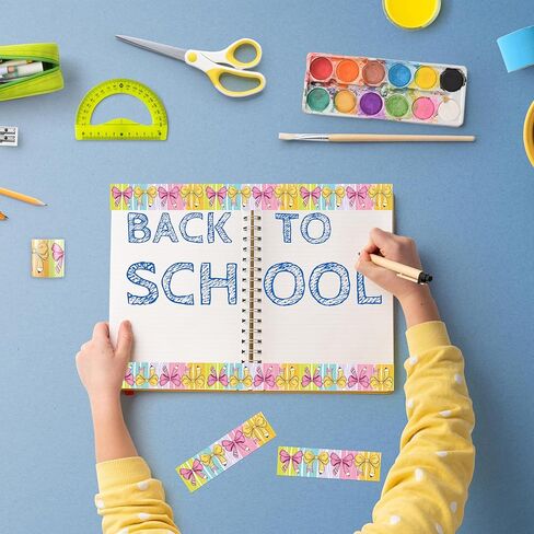 65.6Ft Back to School Bulletin Board Border, 2 Rolls Rainbow Pencil Crayon Trim Border Non-Stick Colorful Border Roll for Classroom Chalkboard Bulletin Board Wall Window Door Decor in Saudi Arabia