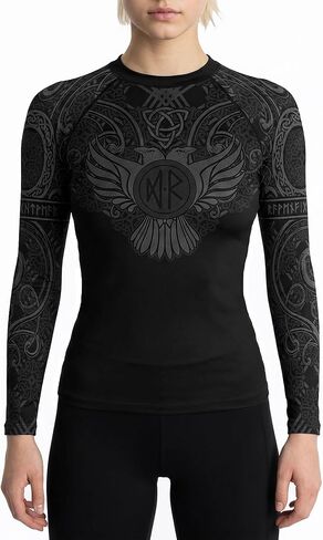 Raven Fightwear Women's Nordic IBJJF Approved Rash Guard Black in Kuwait