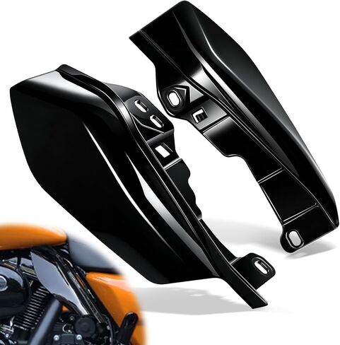 عاكس هواء متوسط ​​الإطار PBYMT متوافق مع Harley Touring Road King Street Electra Glide 2009-2024 (أسود لامع حيوي) in Kuwait