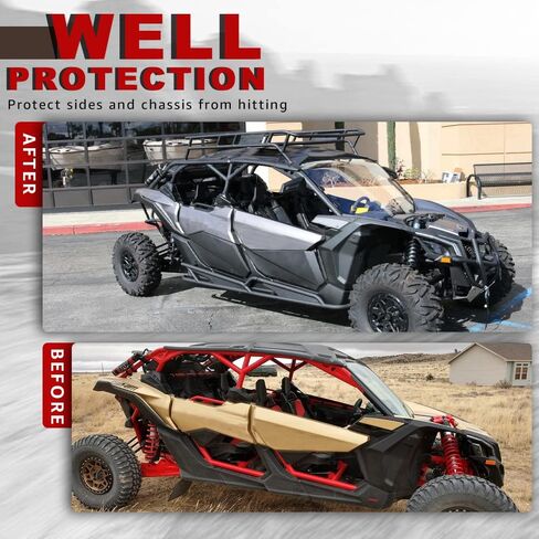 ELITEWILL Maverick X3 Max Rock Sliders Side Nerf Bars 4 مقاعد شجرة كيكرز مناسبة لـ 2017-2024 Can-Am Maverick X3 Max استبدال OEM #715003730 وOEM #715003888 in Kuwait