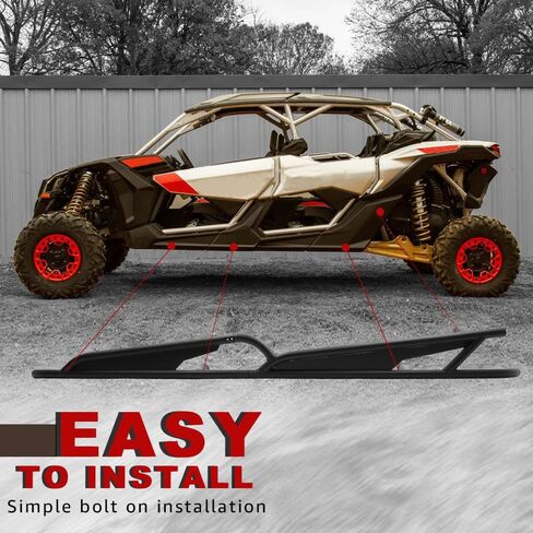 ELITEWILL Maverick X3 Max Rock Sliders Side Nerf Bars 4 مقاعد شجرة كيكرز مناسبة لـ 2017-2024 Can-Am Maverick X3 Max استبدال OEM #715003730 وOEM #715003888 in Kuwait