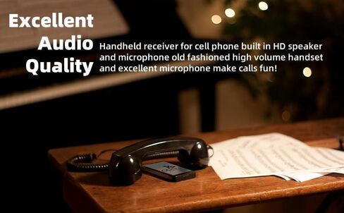 Retro Phone Handset, Radiation Proof USB Handset with 3.5 Mm Socket for Answer a Call Hang Up a Call, Reject a Call, Redial, Power Off, etc, Telephone Handset with Vintage Wire in Saudi Arabia