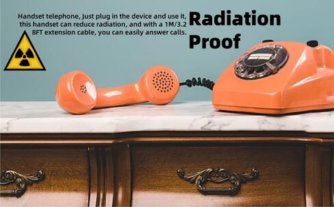 Retro Phone Handset, Radiation Proof USB Handset with 3.5 Mm Socket for Answer a Call Hang Up a Call, Reject a Call, Redial, Power Off, etc, Telephone Handset with Vintage Wire in Saudi Arabia