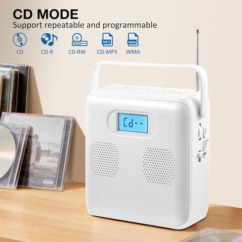 Gelielim Portable CD Player Boombox, AM/FM Radio, Bluetooth Speaker, Support CD/USB/SD/BT/AUX, Headphone Jack, Gifts for Parent in Saudi Arabia