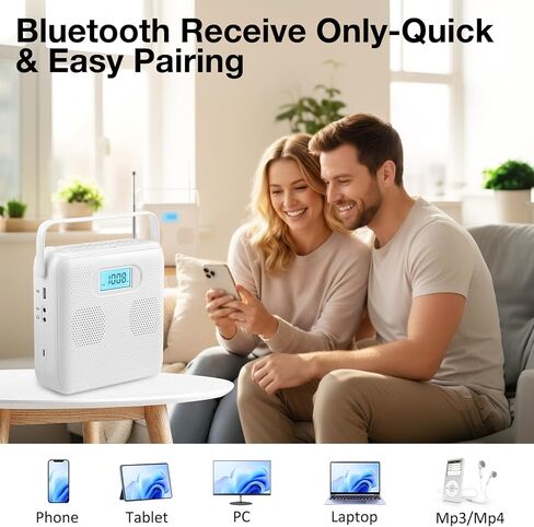 Gelielim Portable CD Player Boombox, AM/FM Radio, Bluetooth Speaker, Support CD/USB/SD/BT/AUX, Headphone Jack, Gifts for Parent in Saudi Arabia