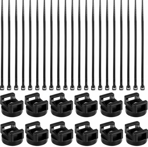 Magnetic Zip Tie Mount Multipurpose Magnetic Cable Holder Cable Tie Mount Magnets Magnetic Wire Management Bases with Heavy Duty Cable Zip Ties, Tie Mount Nylon Cable Ties in Total (60 Pieces, 22 mm) in Kuwait